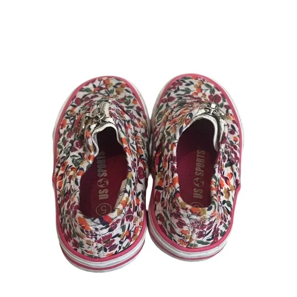 U.S. Sports Girls Floral Flats. Size: 5 Toddler- Multicolor. Good Condition. - Picture 4 of 7